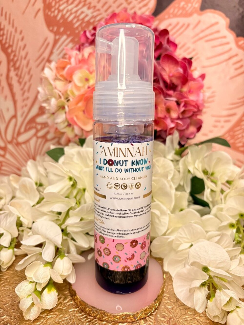 AMINNAH I Donut Know Hand & Body Foaming Cleanser – 12 oz